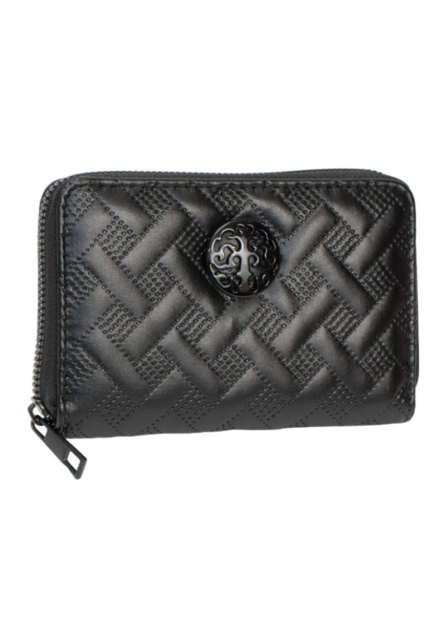Rebecca & Rifka Smooth Basket Weave Quilt Medallion Zip Indexer Wallet