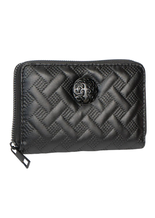 Rebecca & Rifka Smooth Basket Weave Quilt Medallion Zip Indexer Wallet