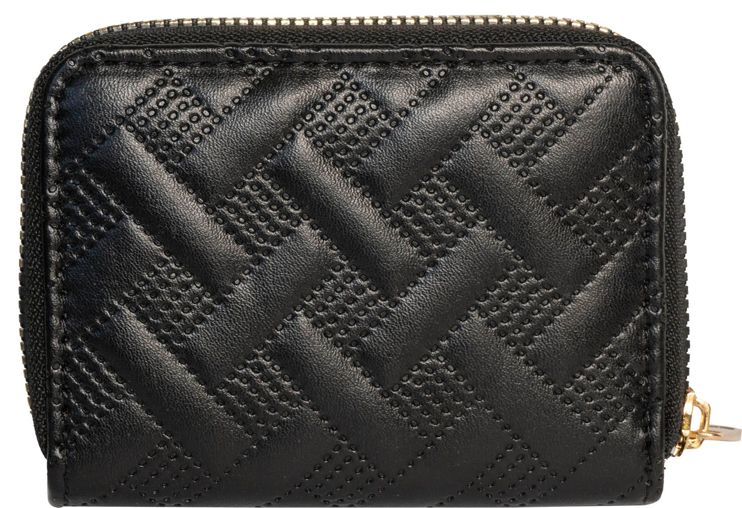 Rebecca & Rifka Smooth Basket Weave Quilt Medallion Zip Accordion Wallet