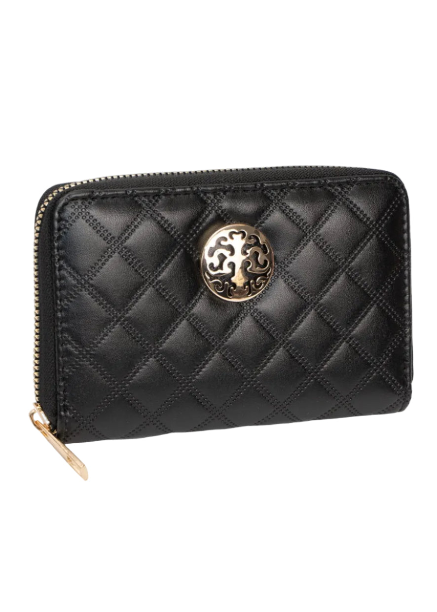 Rebecca & Rifka Smooth Diamond Quilt Medallion Zip Indexer Wallet
