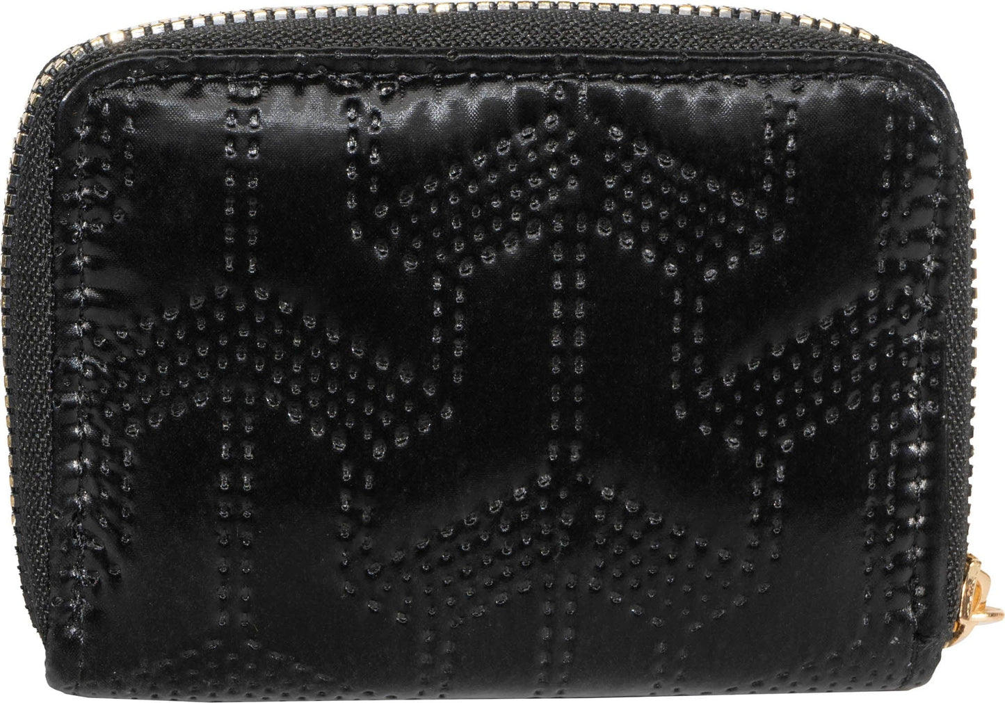Rebecca & Rifka Patent Geometric Quilt Medallion Zip Accordion Wallet