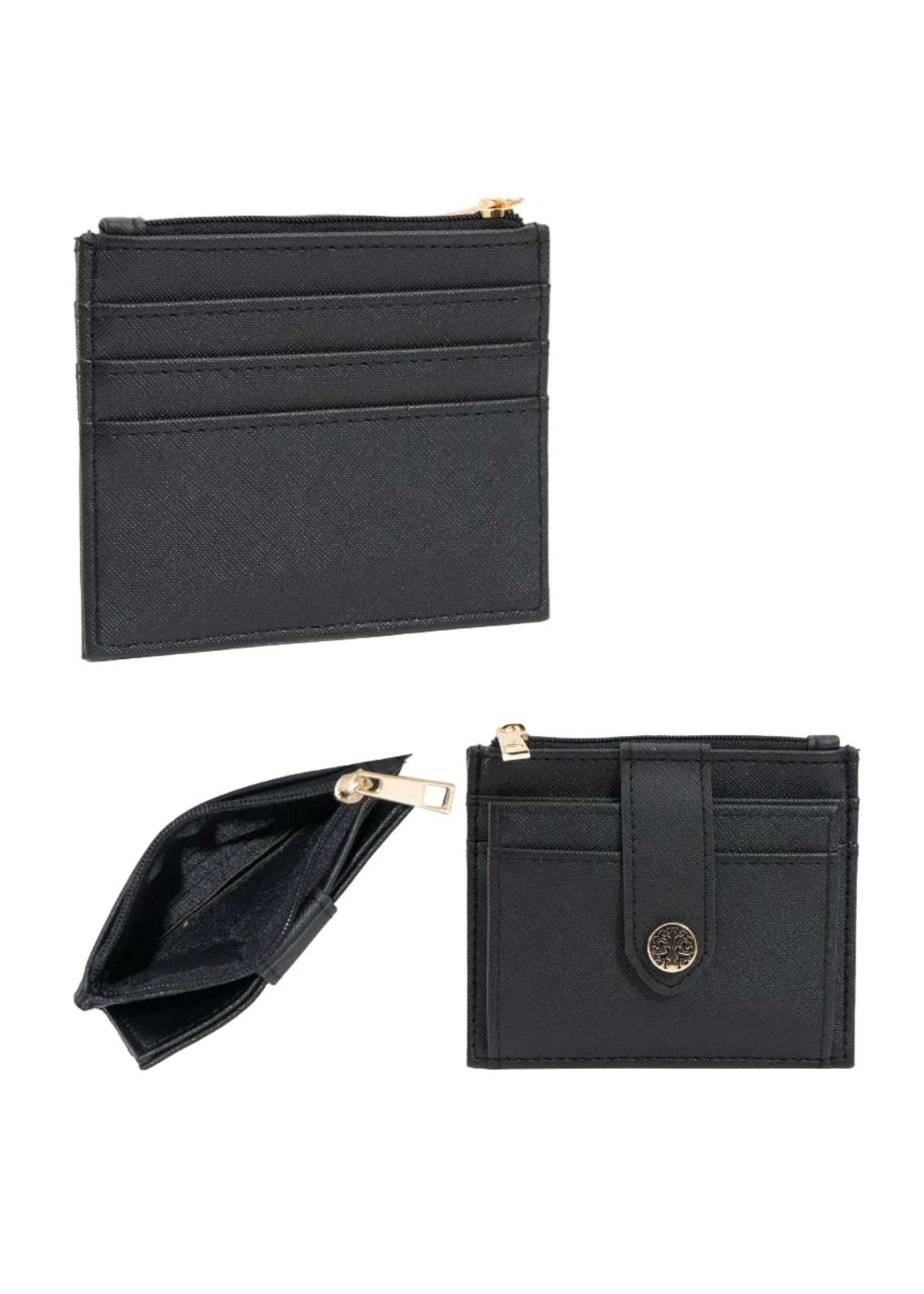 Rebecca & Rifka Saffiano Emblem Snap ID Card Holder