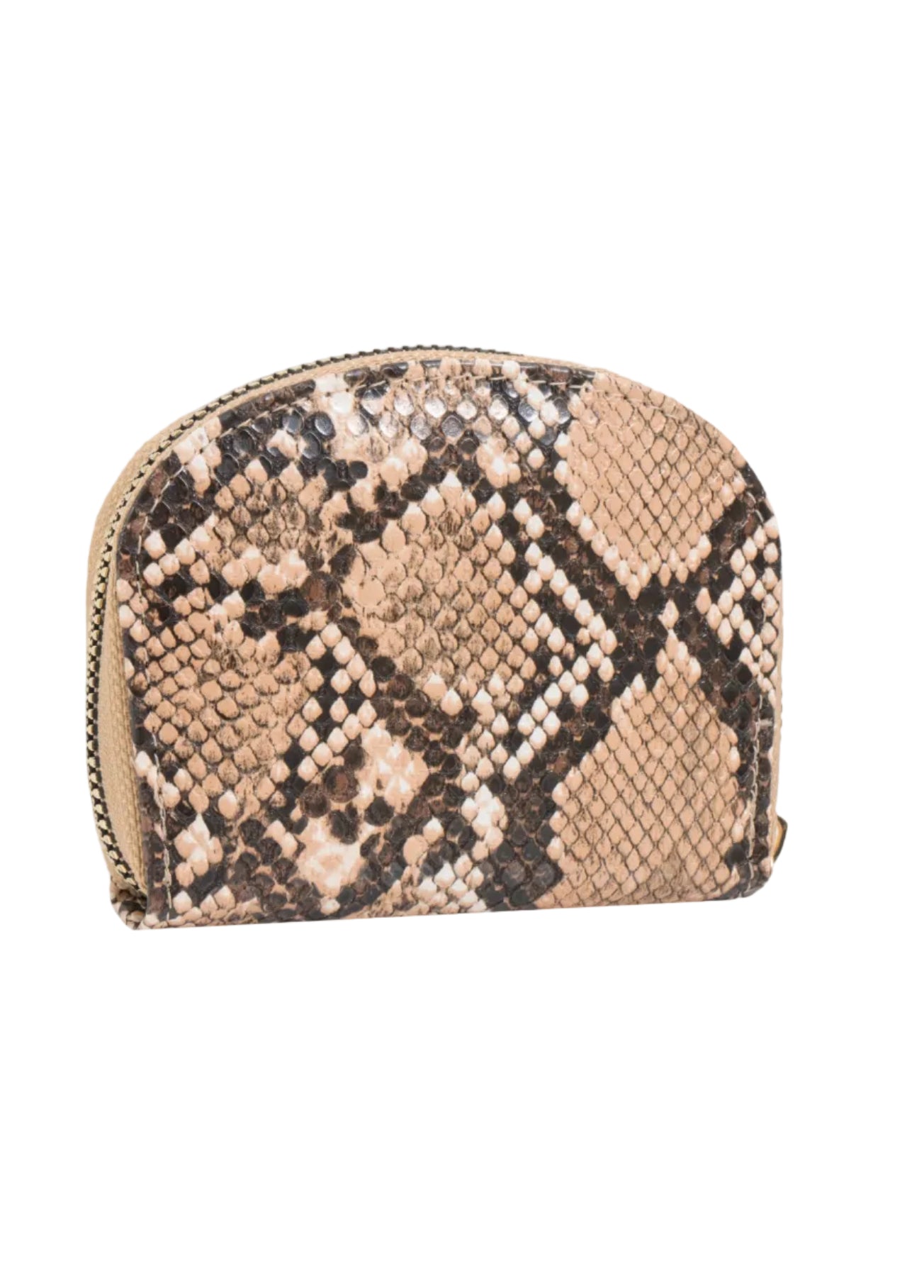 Rebecca & Rifka Round Python Snake Print Accordion Wallet