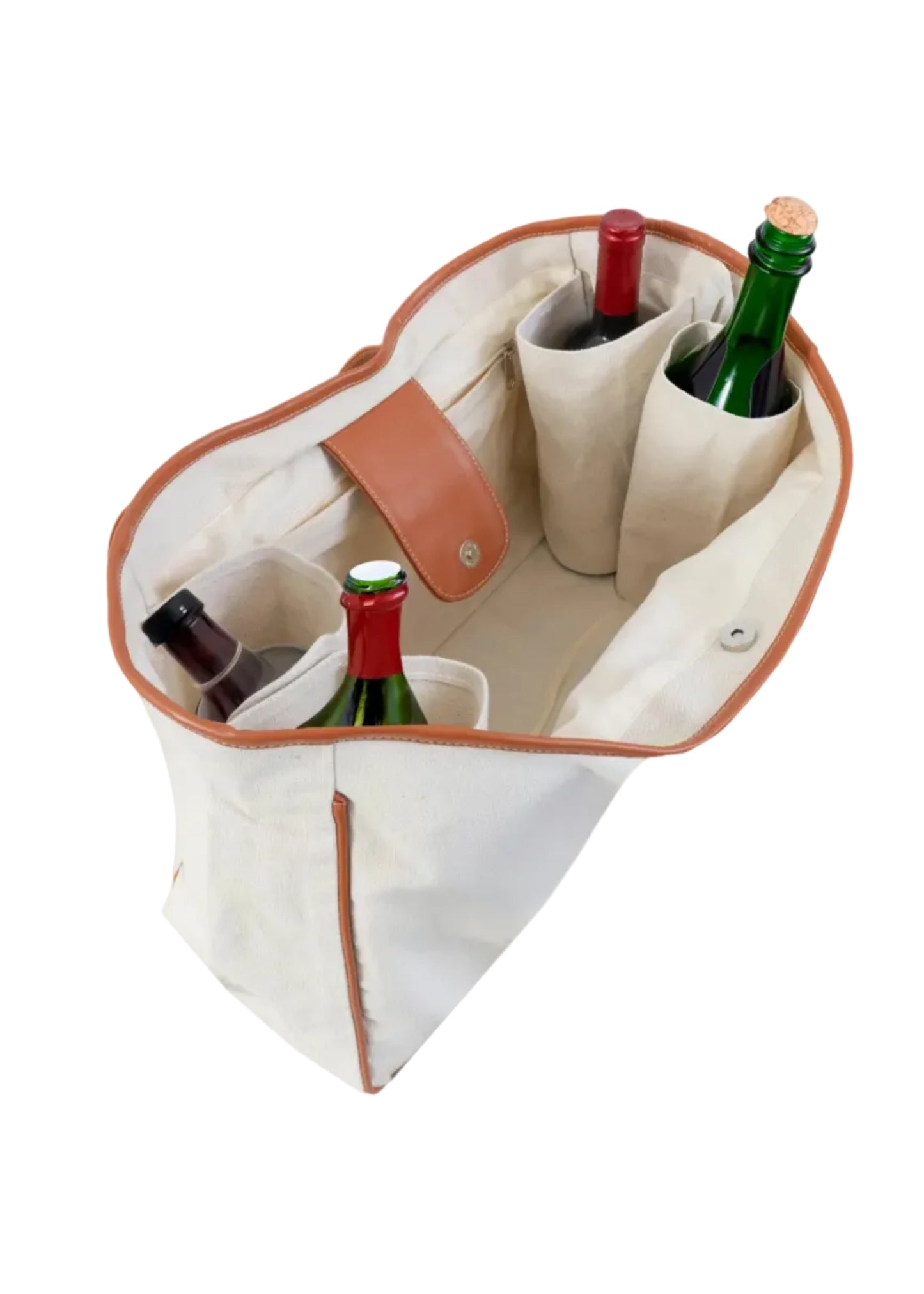 Magid Canvas Wine Tote "WINE A LITTLE LAUGH A LOT"