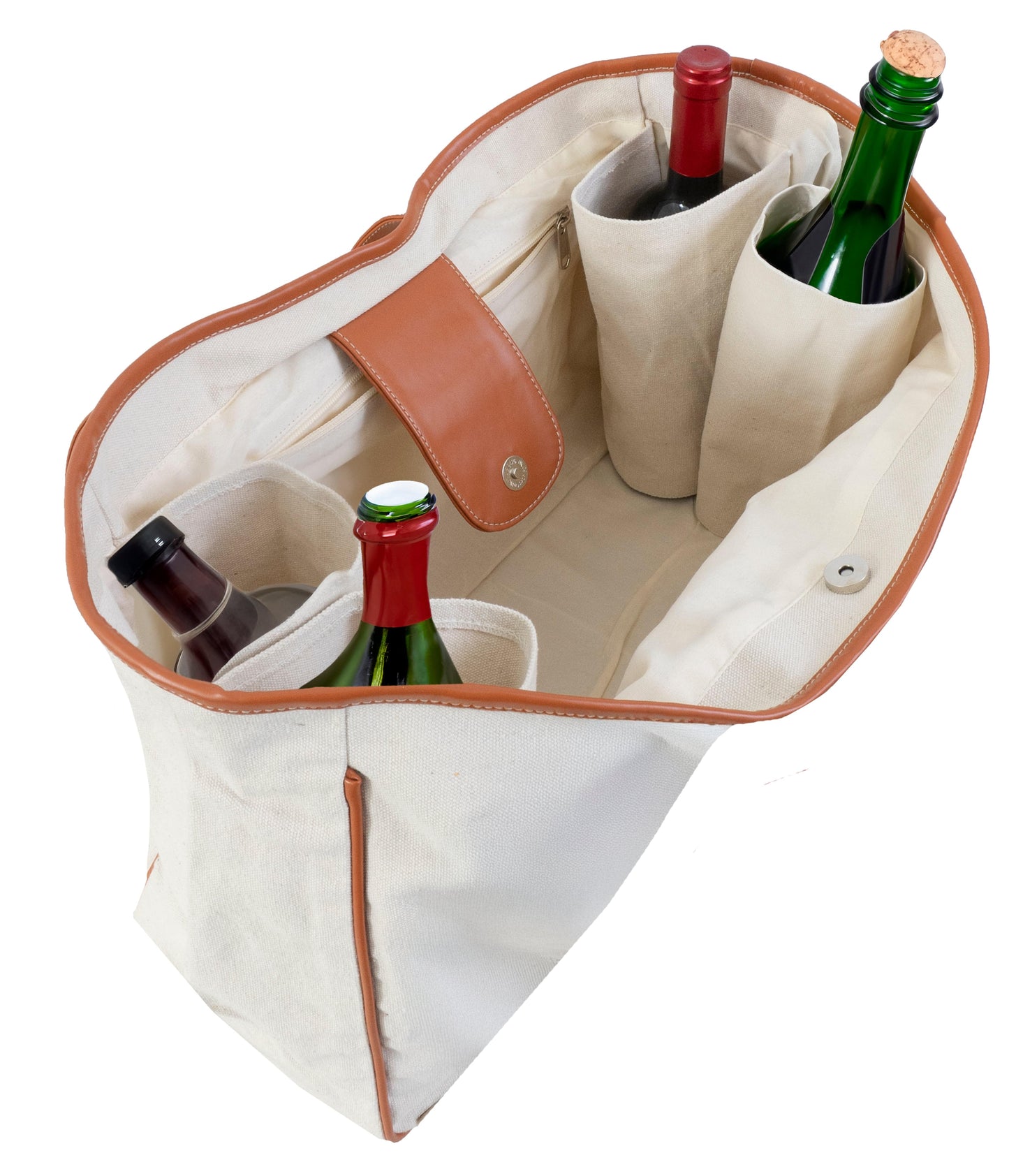 Magid Canvas Wine Tote "GOOD FRIENDS WINE TOGETHER"