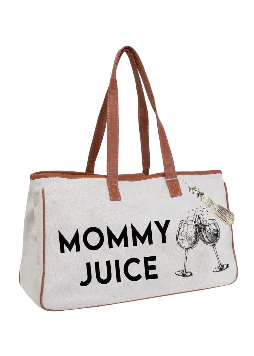 Magid Canvas Wine Tote "MOMMY JUICE"