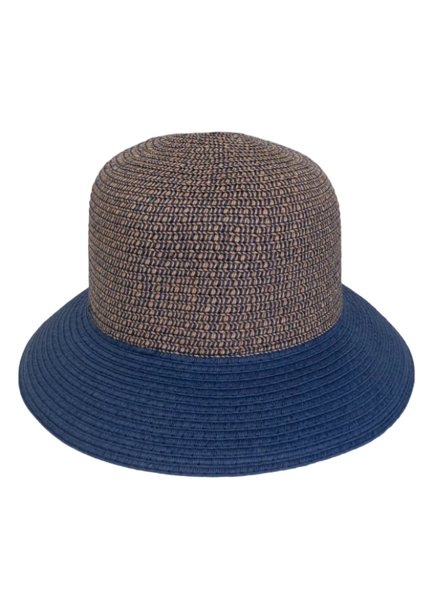 Magid Straw Two Tone Color Block Bucket Sun Hat
