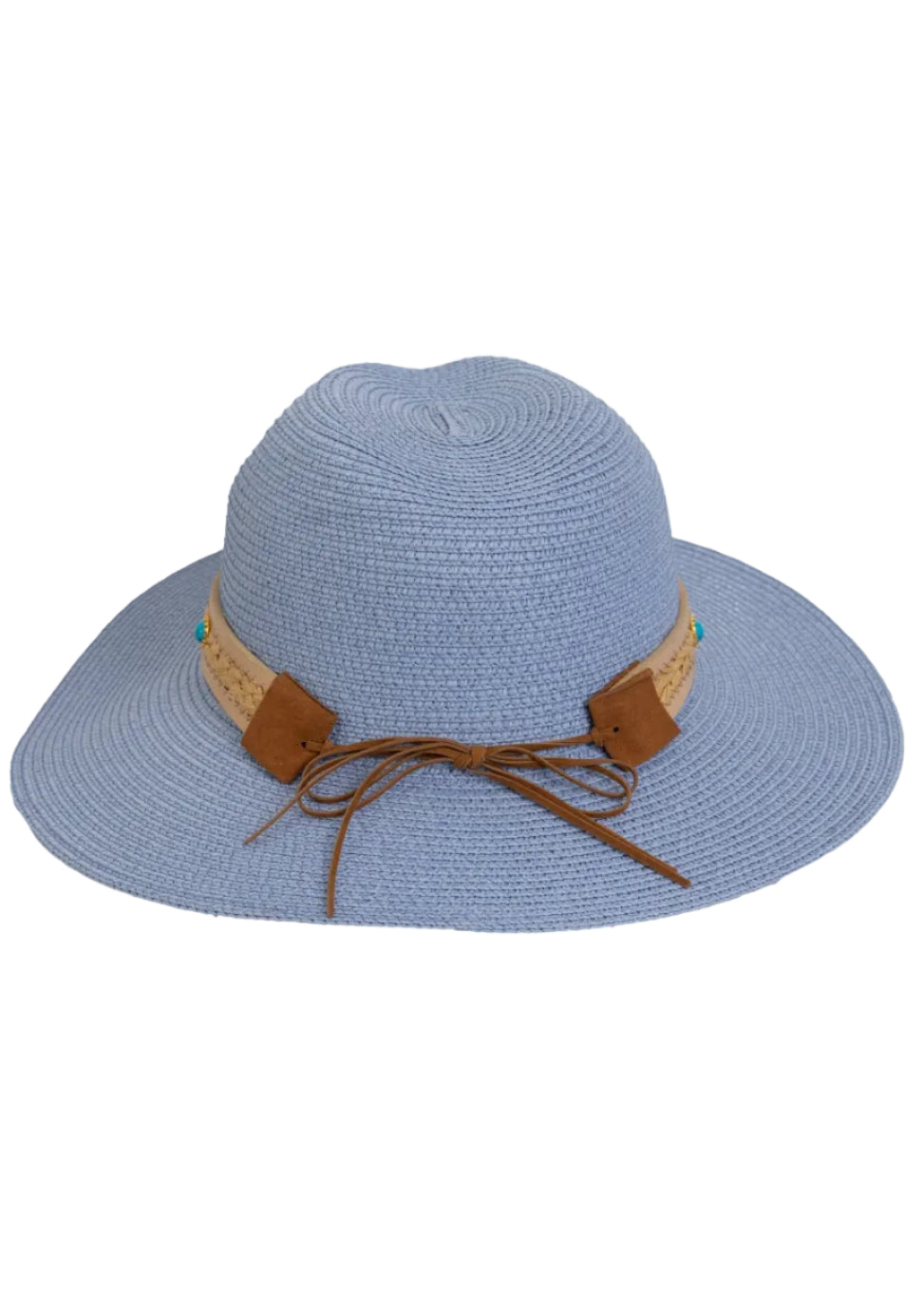 Magid Beaded & Braided Crown Straw Panama Hat