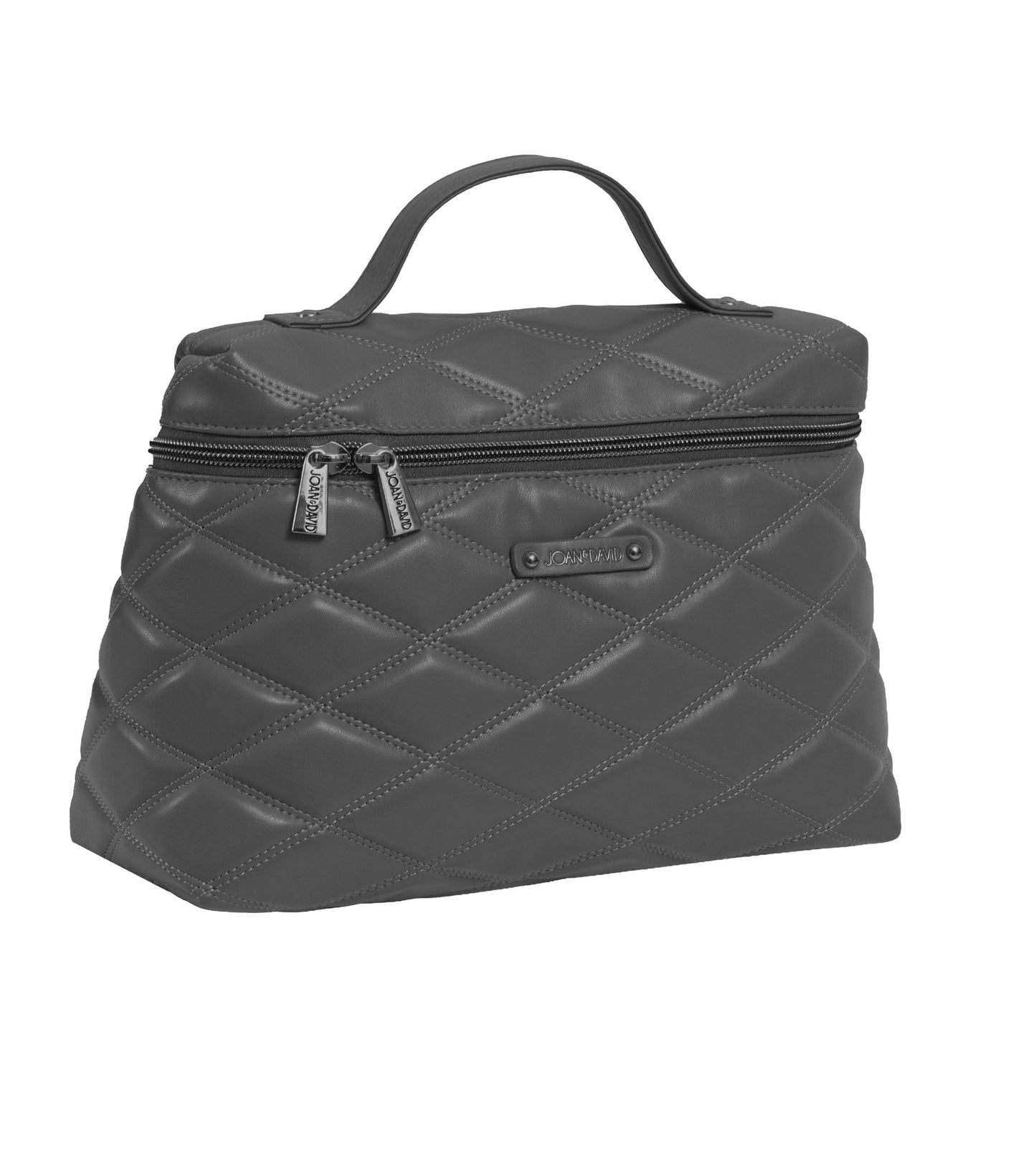 Joan & David The Horizontal Diamond Quilted Top Handle Cosmetic Case