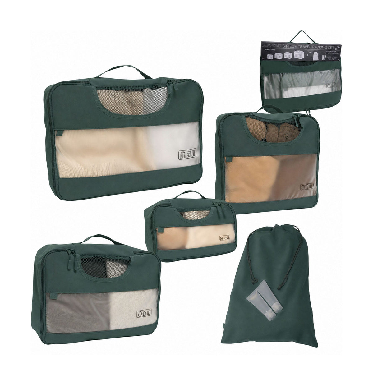Joan & David 6 Piece Travel Packing Cube Set