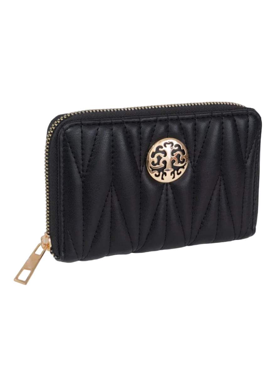 Rebecca & Rifka Smooth Abstract Quilt Medallion Zip Indexer Wallet