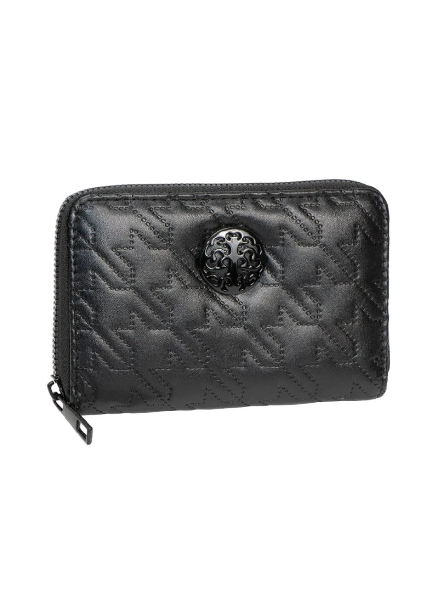 Rebecca & Rifka Smooth Houndstooth Quilt Medallion Zip Indexer Wallet