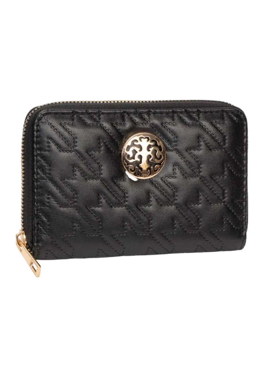 Rebecca & Rifka Smooth Houndstooth Quilt Medallion Zip Indexer Wallet